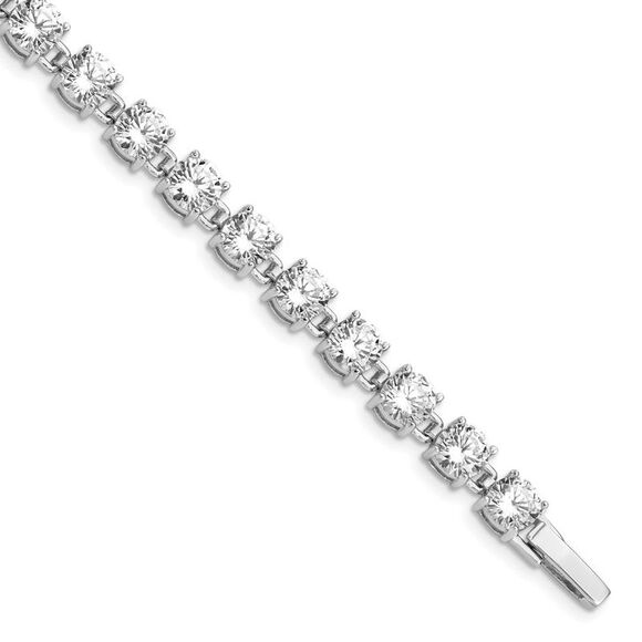 Kazi Luxury Sterling Silver Rhodium-plated CZ Tennis Bracelet